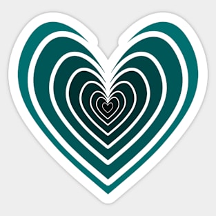 Rosy Heart (Cyan Green) Sticker